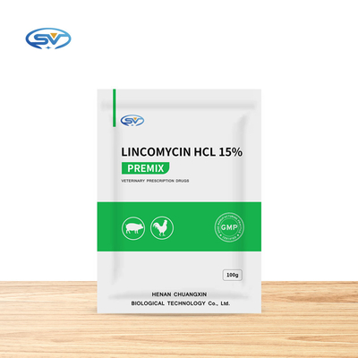 Antibiotik Larut Air CAS 859-18-7 Hewan Premix Lincomycin Hydrochloride Premix 15% GMP Untuk Hewan
